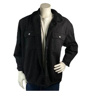 NEW Y2K Old Navy Denim Jacket Men XL Trucker Sherpa Lined RARE